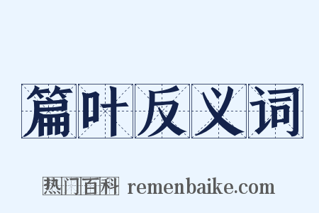 篇叶反义词是什么意思的图片